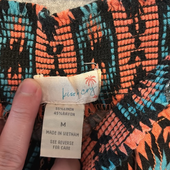 Kiss & Cry Boho Linen Blend Pants size Medium - Picture 4 of 9